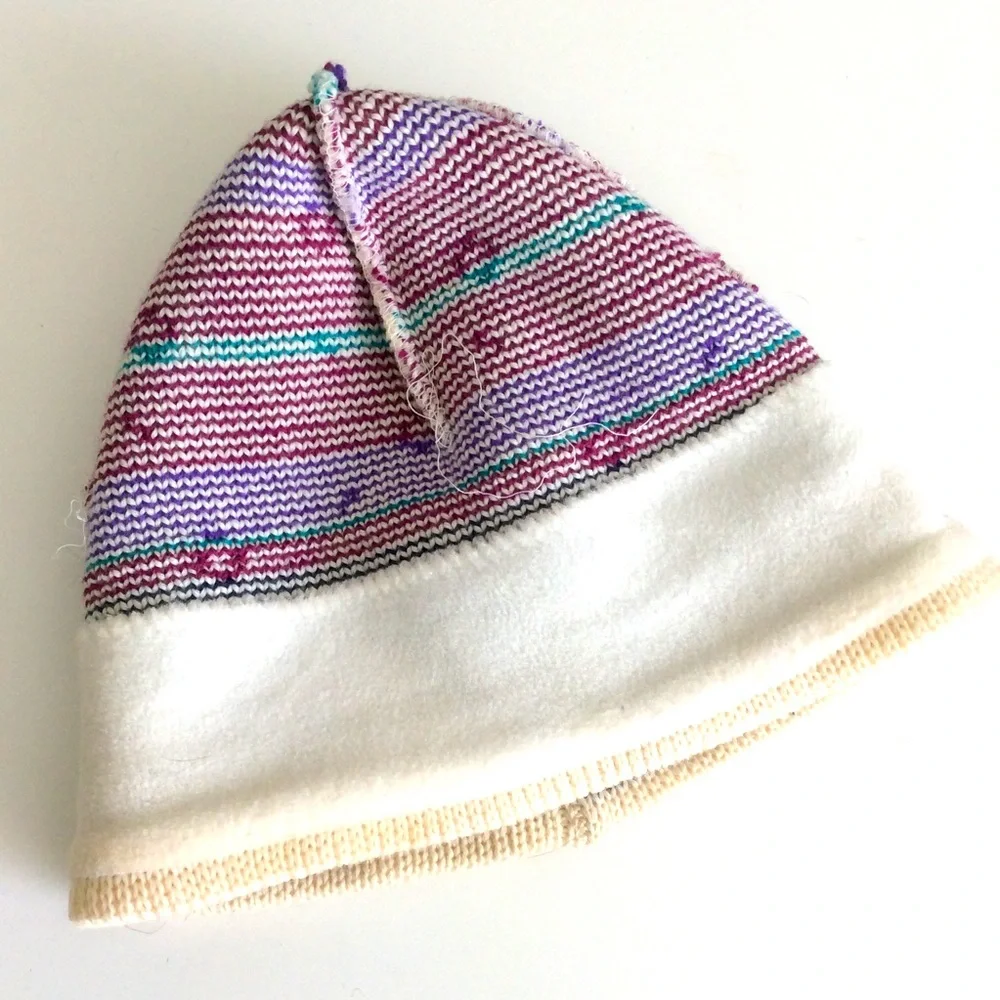 Vintage Smiley 100% Wool Pompom Ski Hat OS Ski Hiking Trail Activewear